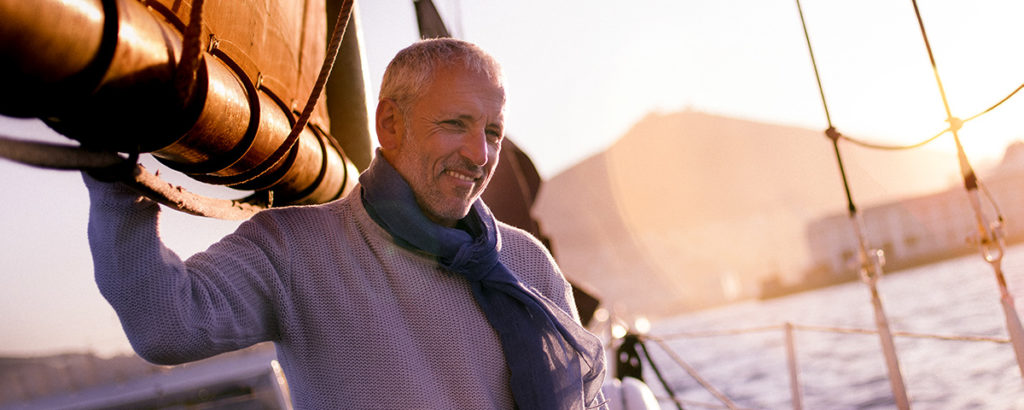 older man on boat