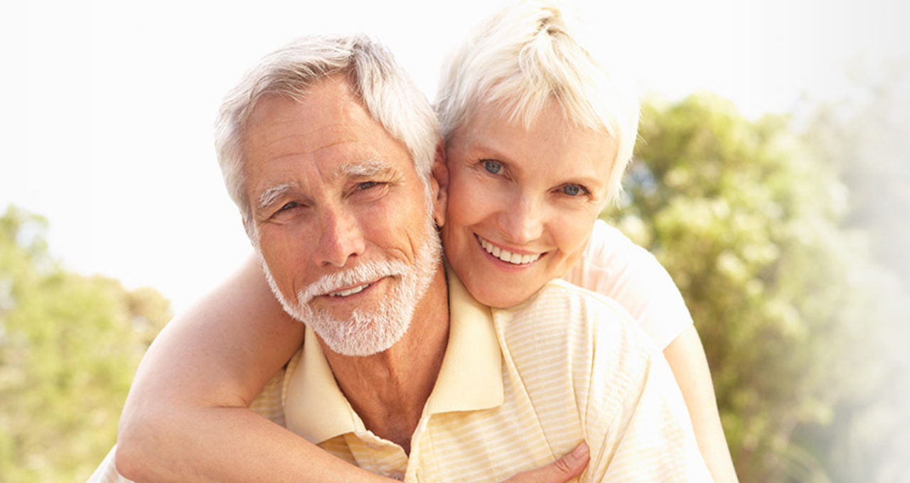 senior couple outside