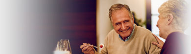 older couple eating together